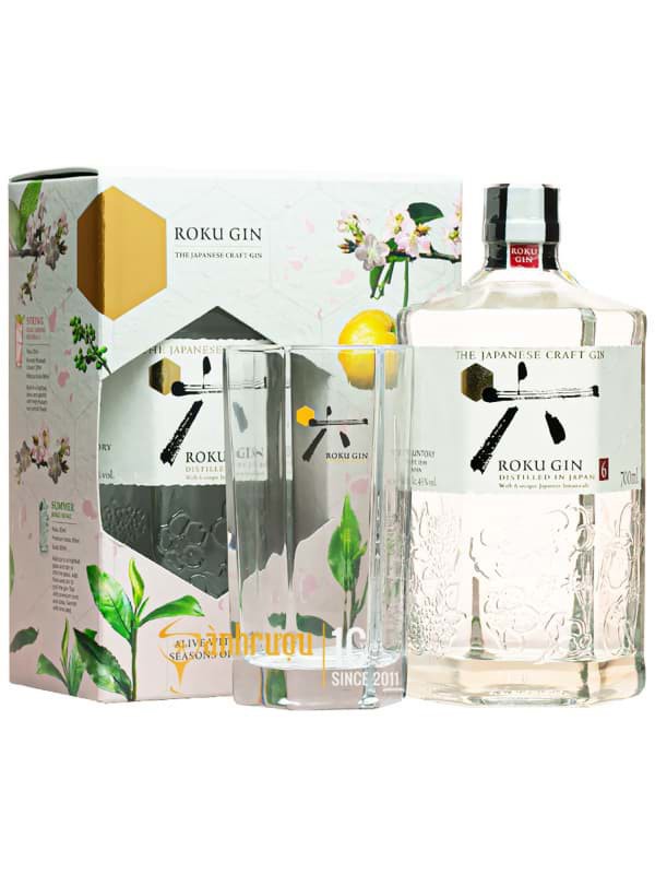 Rượu Roku Gin Japanese Craft Gin (Chai 6 Cạnh 6 Mùa Hoa Nhật Bản) chính hãng nhập khẩu