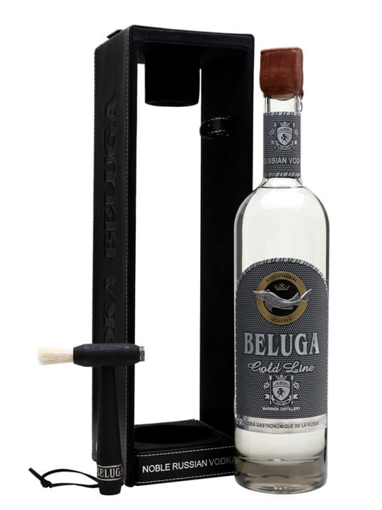 Rượu Vodka Beluga Gold Line (Kèm Búa Gõ Sáp & Chổi Quét Hộp Da) chính hãng nhập khẩu