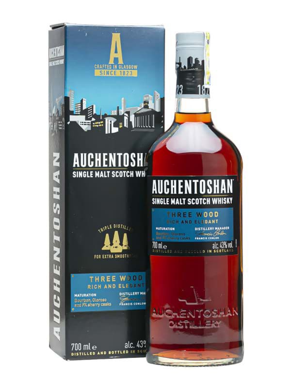 Rượu Rượu Whisky Auchentoshan Three Wood Lowland Single Malt chính hãng nhập khẩu